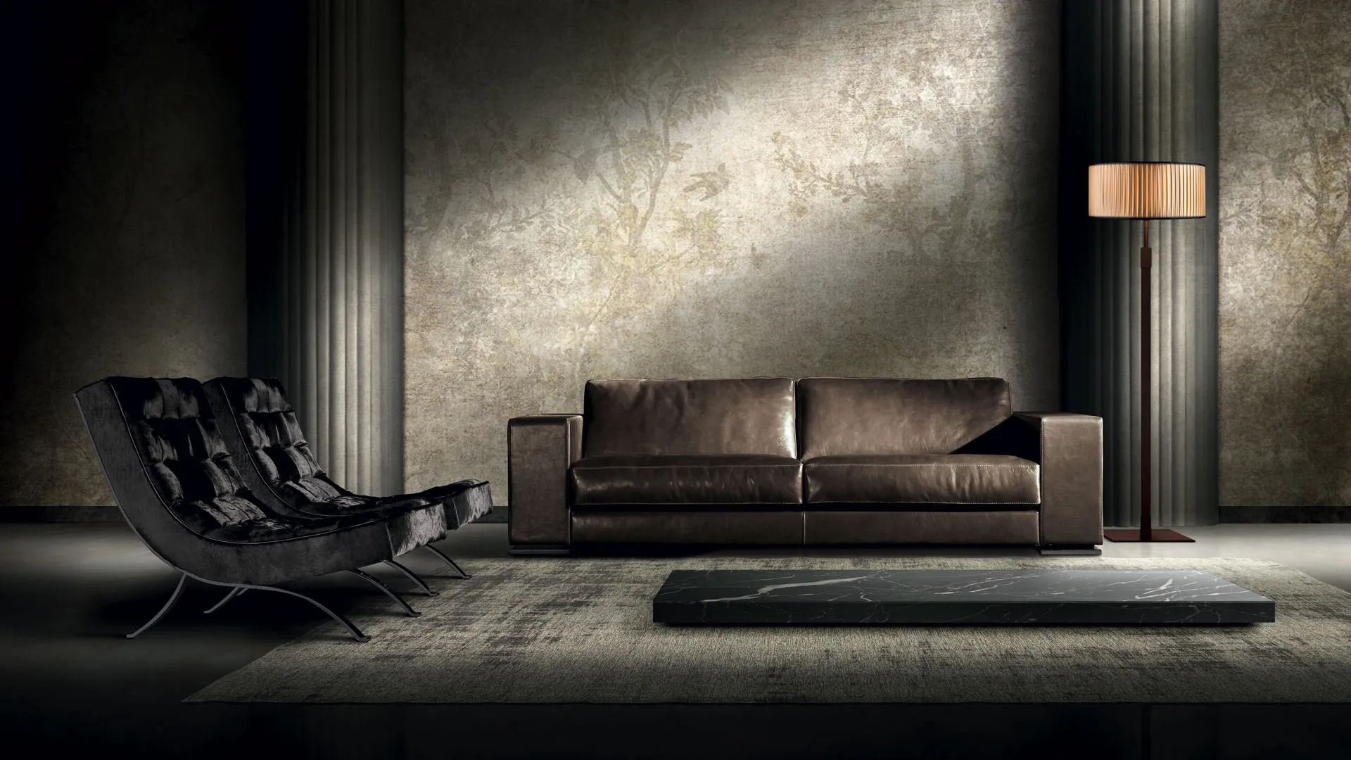 Quilted armrest sofa Metropolis by Lof's.